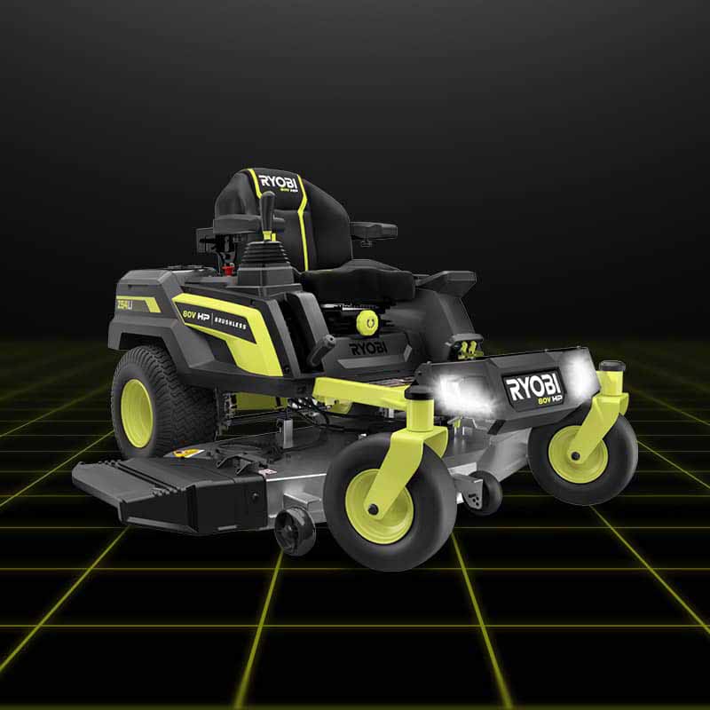 Stylized image of 80V HP 54" ZTR Riding Mower