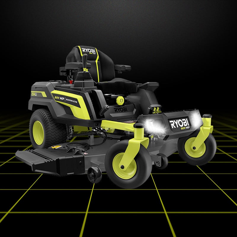 Stylized image of 80V HP 54" ZTR RIDING MOWER